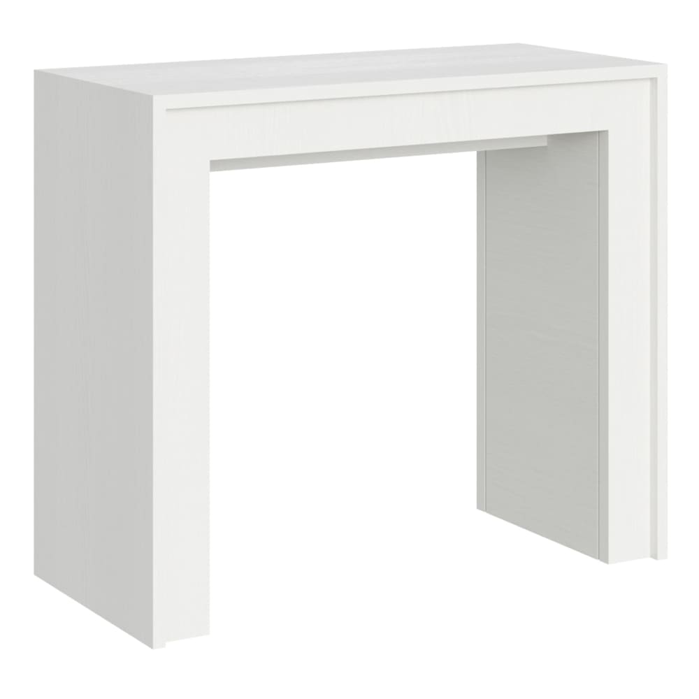 Wohnli Möbelsuche - Ausziehbarer Konsolentisch 90x42/198cm in Holzoptik Esche weiß
