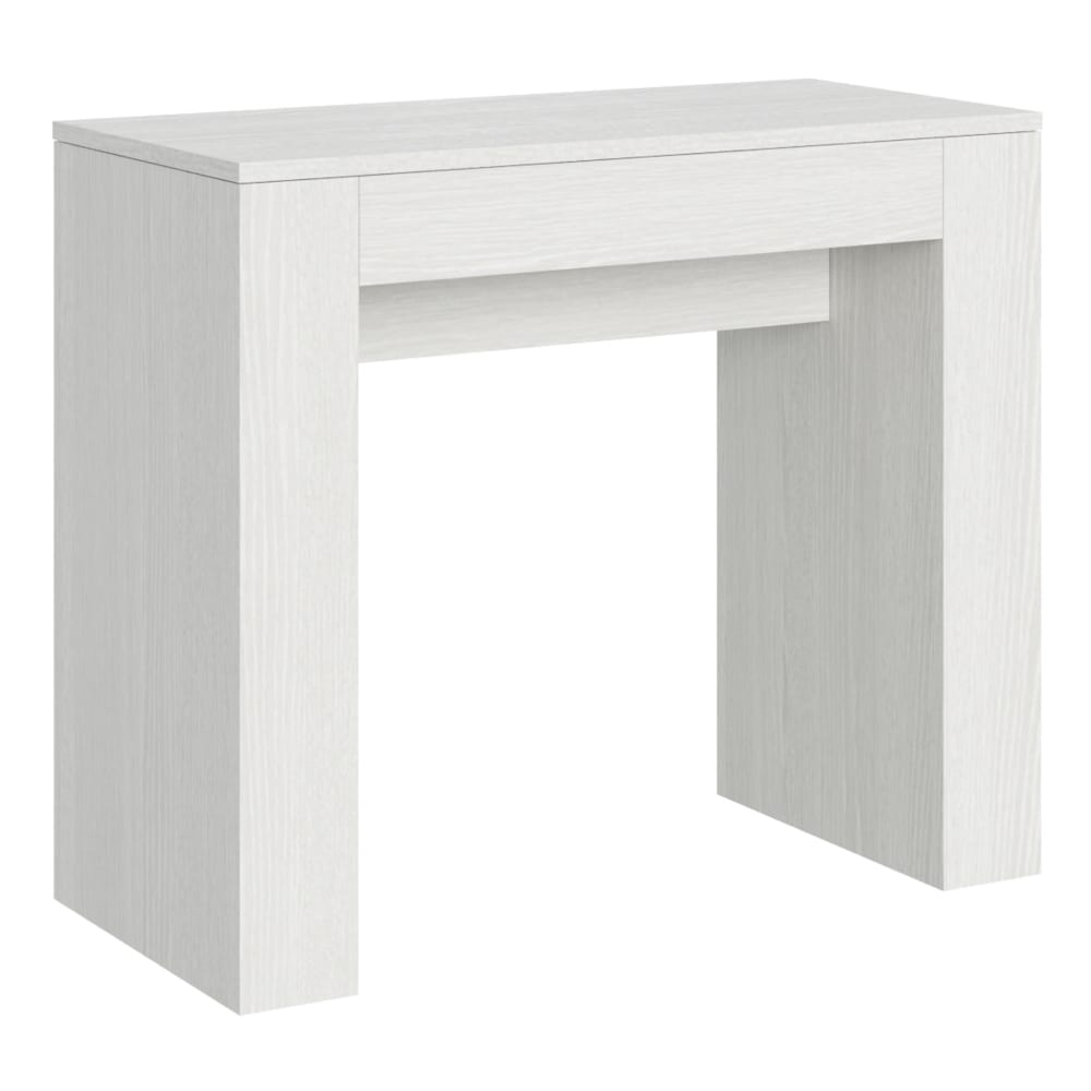 Wohnli Möbelsuche - Ausziehbarer Konsolentisch 90x42/198cm in Holzoptik Esche weiß