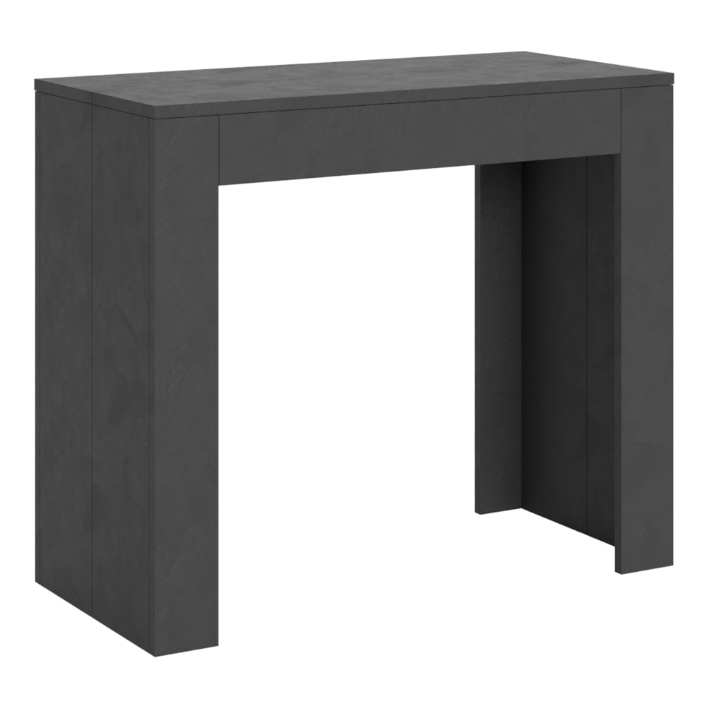 Wohnli Möbelsuche - Ausziehbarer Konsolentisch 90x42/198cm in Holzoptik Grau gespachtelt