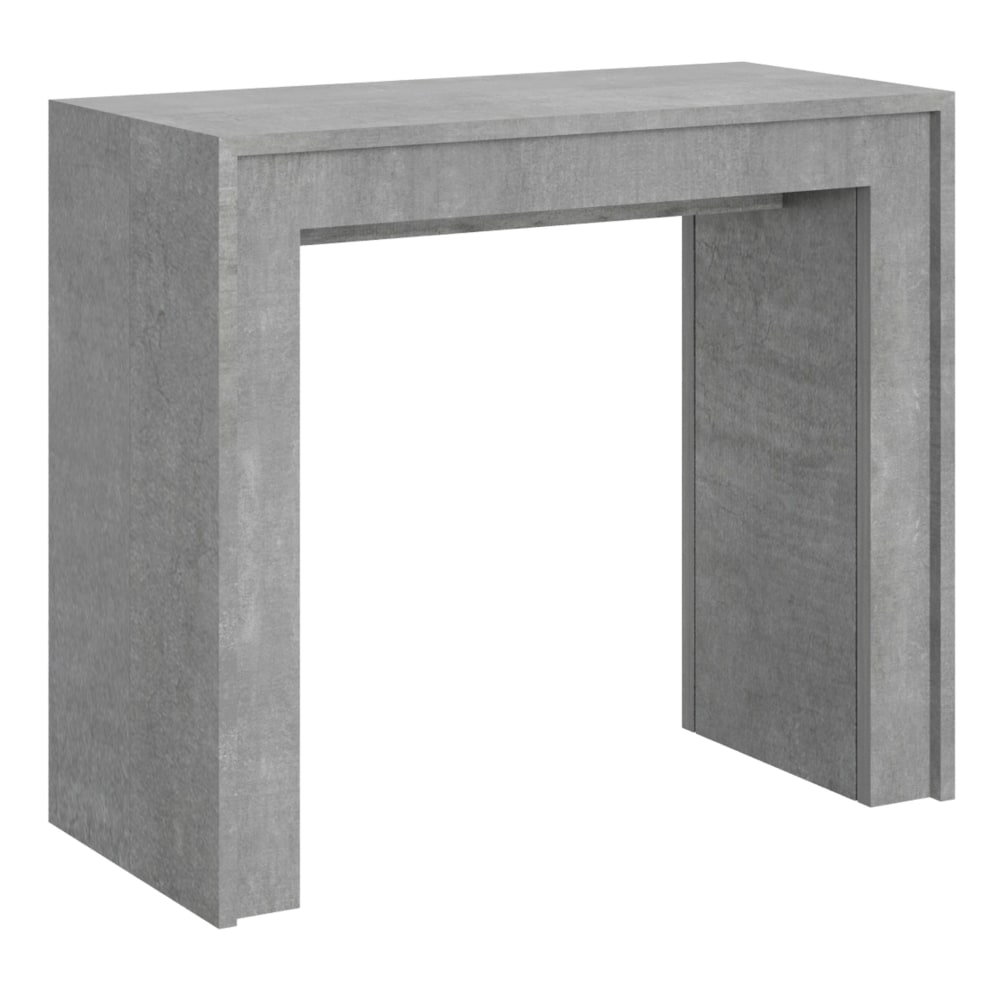 Wohnli Möbelsuche - Ausziehbarer Konsolentisch 90x42/198cm in Holzoptik Zementgrau