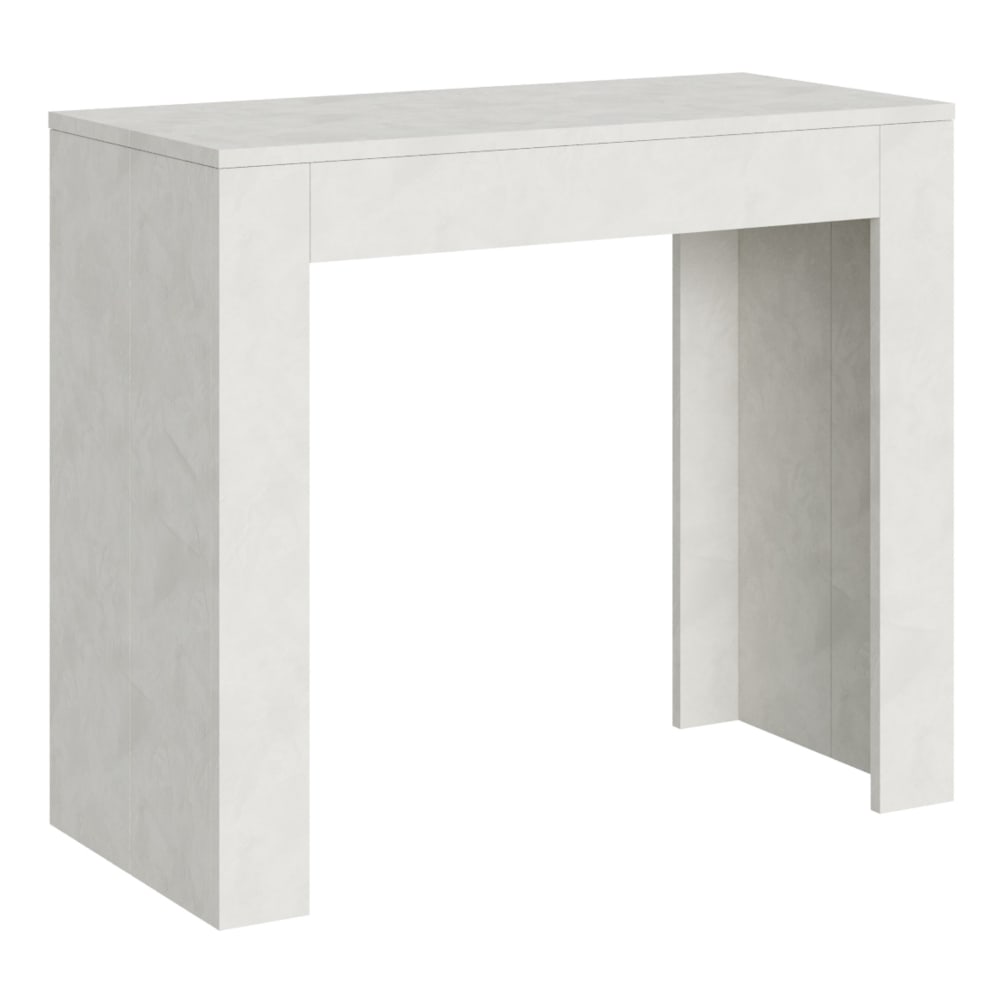 Wohnli Möbelsuche - Ausziehbarer Konsolentisch 90x42/198cm in Holzoptik weiß gespachtelt