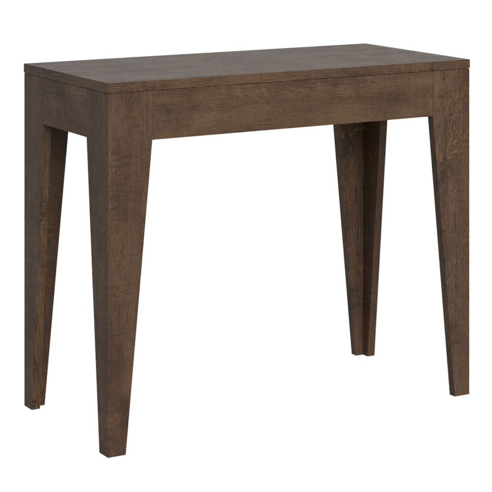 Wohnli Möbelsuche - Ausziehbarer Konsolentisch 90x42/302cm in Holzoptik Nussbaumbraun