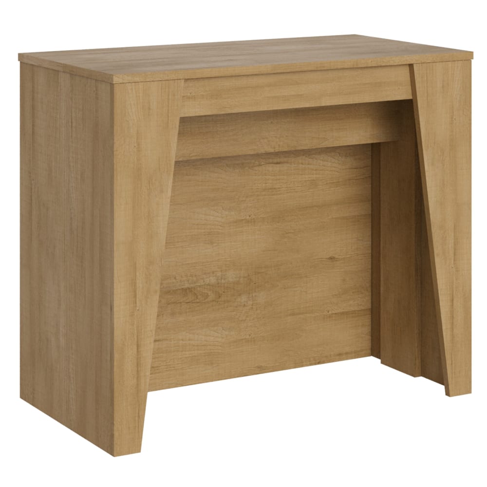 Wohnli Möbelsuche - Ausziehbarer Konsolentisch 90x48/296 cm in Holzoptik Eiche Natur