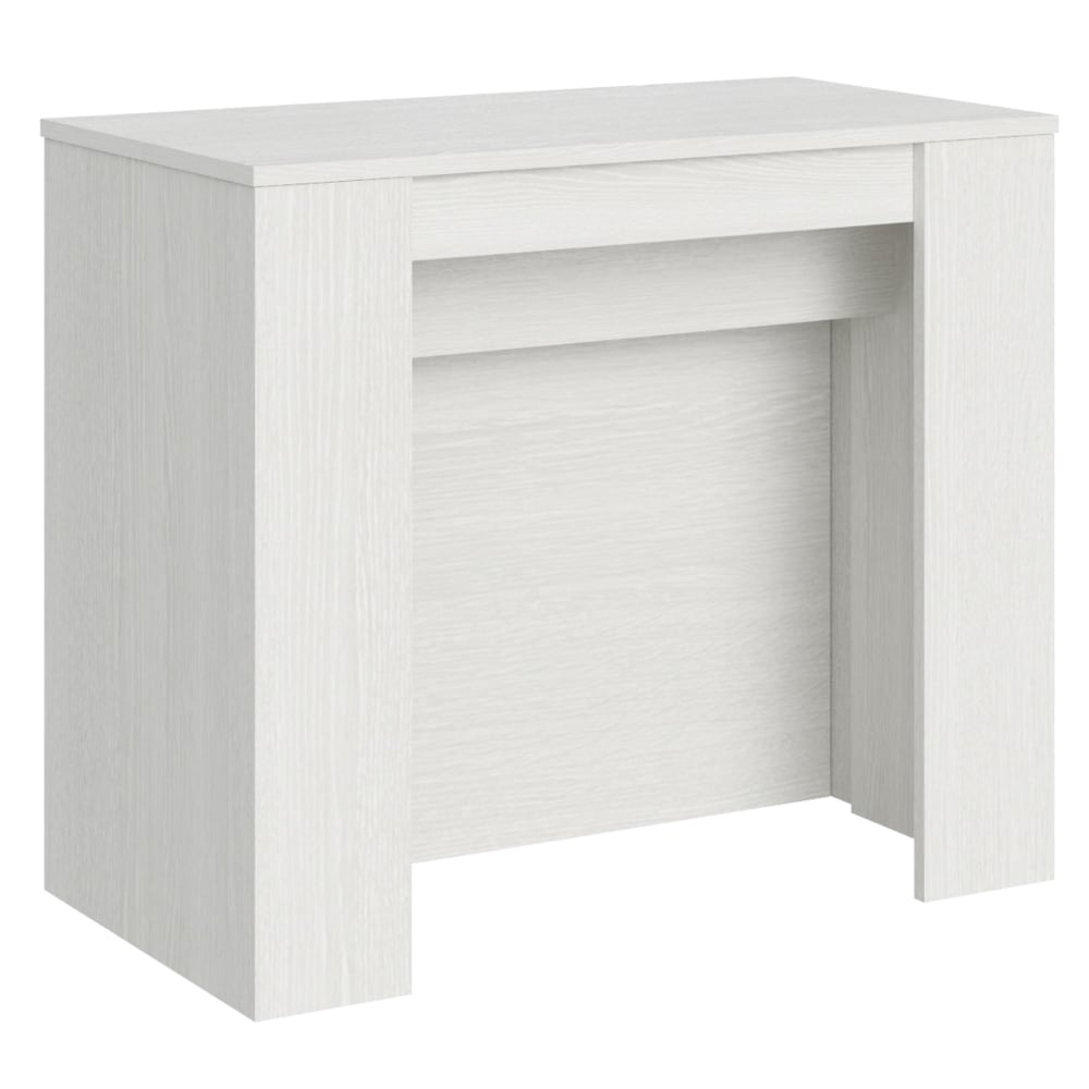 Wohnli Möbelsuche - Ausziehbarer Konsolentisch 90x48/296cm in Holzoptik Esche weiß