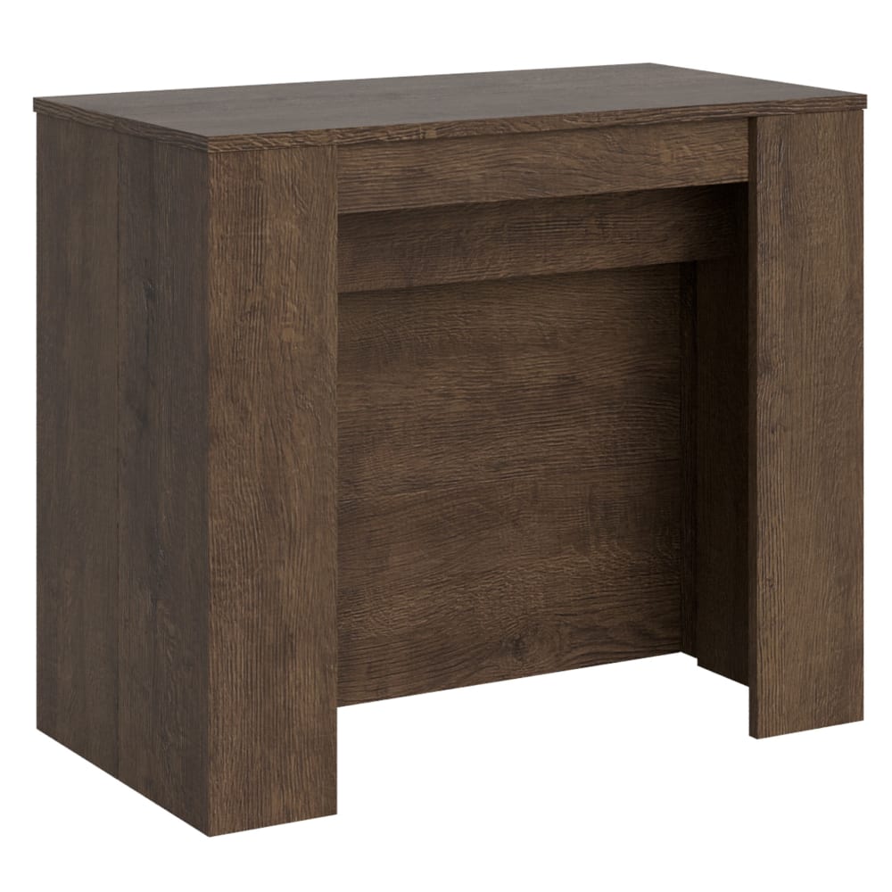 Wohnli Möbelsuche - Ausziehbarer Konsolentisch 90x48/296cm in Holzoptik Nussbaumbraun