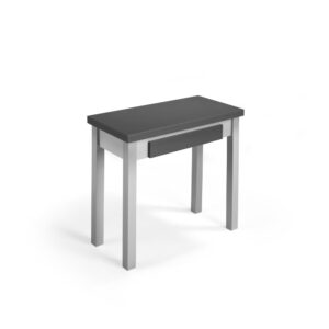 wohnli-moebel-suche-Ausziehbarer-Tisch-Klappsystem-aus-Melamin-Graphit‑Grau-L4080-cm Wohnli Möbelsuche - Ausziehbarer Tisch Klappsystem aus Melamin Graphit?Grau L40/80 cm