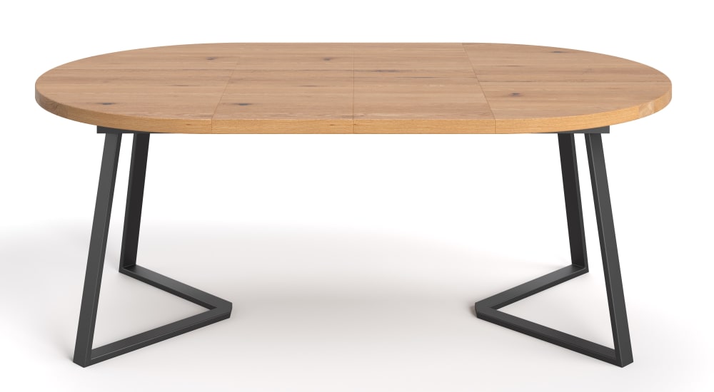 Wohnli Möbelsuche - Ausziehbarer runder Tisch aus massivem Eichenholz 120 cm + 1x45 cm