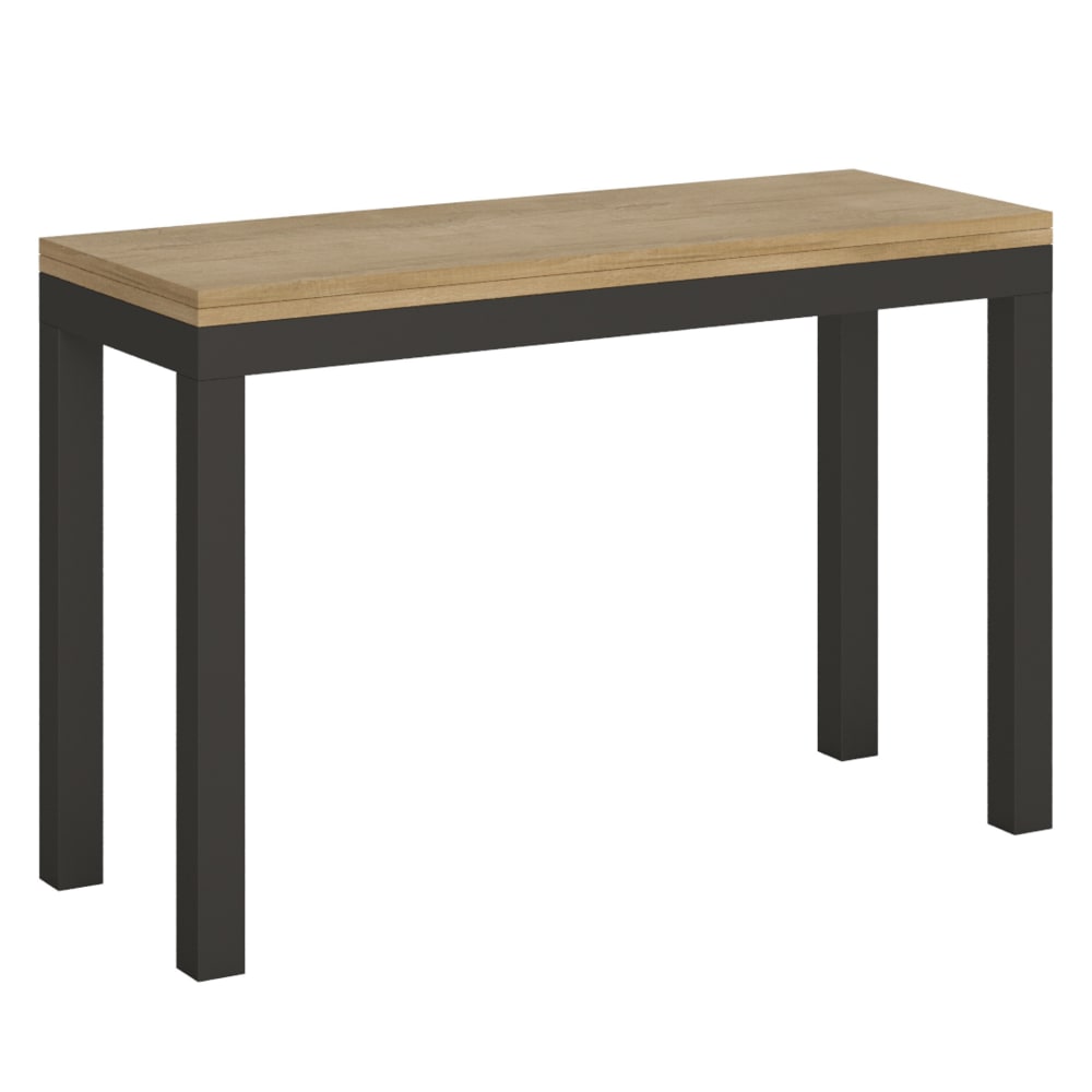 wohnli-moebel-suche-Ausziehtisch-120200x4590-cm-in-Holzoptik-Eiche-Natur-Eisen Wohnli Möbelsuche - Ausziehtisch 120/200x45/90 cm in Holzoptik Eiche Natur