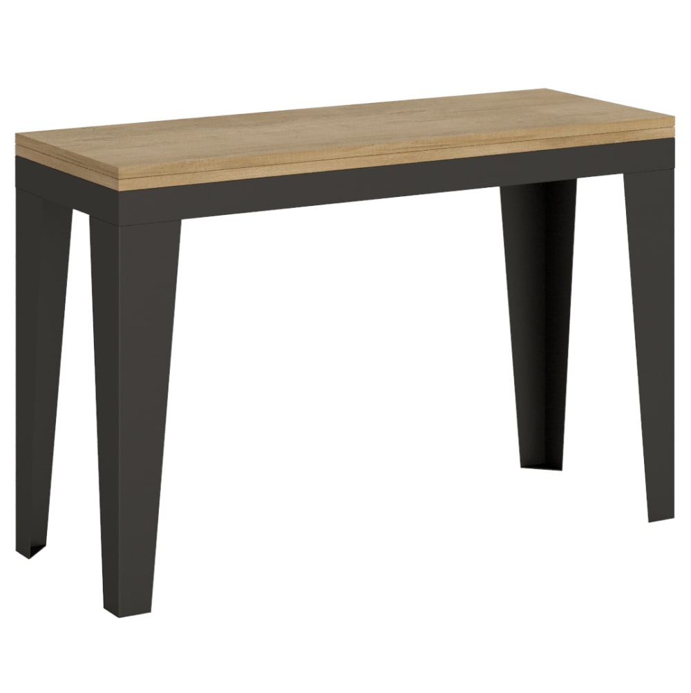 wohnli-moebel-suche-Ausziehtisch-120200x4590-cm-in-Holzoptik-Eiche-Natur-Eisen Wohnli Möbelsuche - Ausziehtisch 120/200x45/90 cm in Holzoptik Eiche Natur