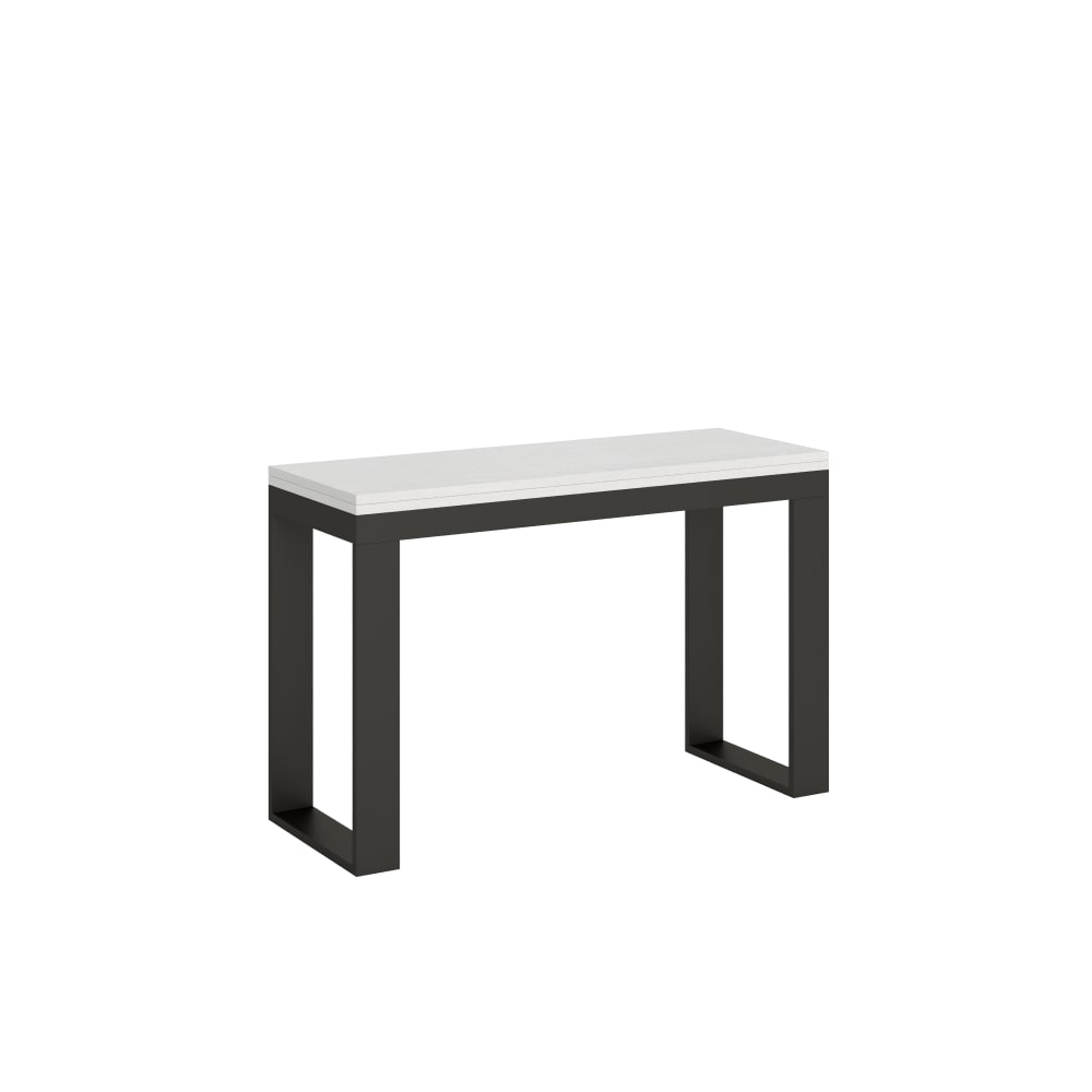 wohnli-moebel-suche-Ausziehtisch-120200x4590-cm-in-Holzoptik-Esche-weiss-Eisen Wohnli Möbelsuche - Ausziehtisch 120/200x45/90 cm in Holzoptik Esche weiß