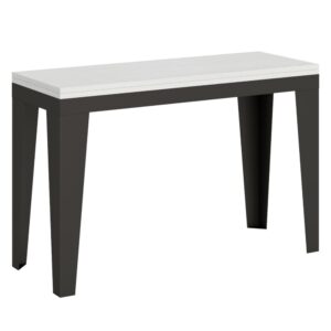 wohnli-moebel-suche-Ausziehtisch-120200x4590-cm-in-Holzoptik-Esche-weiss-Eisen Wohnli Möbelsuche - Ausziehtisch 120/200x45/90 cm in Holzoptik Esche weiß