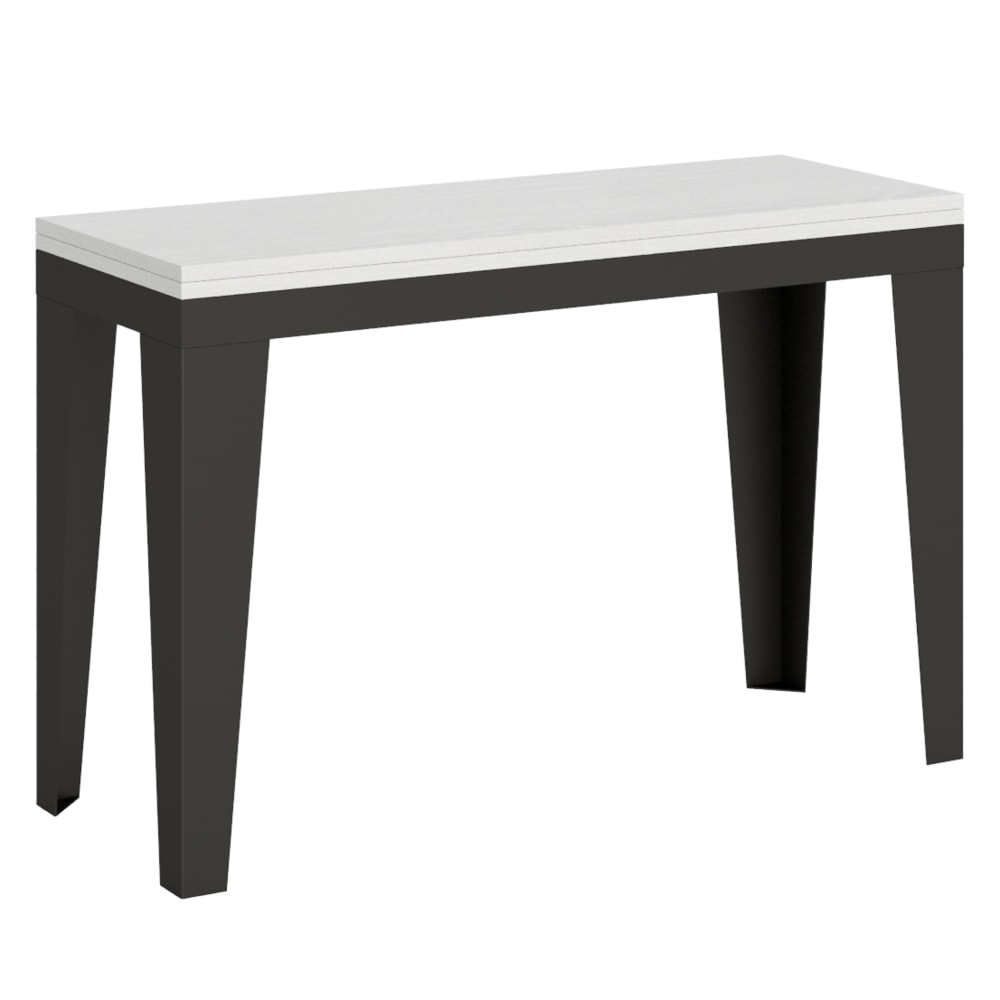 wohnli-moebel-suche-Ausziehtisch-120200x4590-cm-in-Holzoptik-Esche-weiss-Eisen Wohnli Möbelsuche - Ausziehtisch 120/200x45/90 cm in Holzoptik Esche weiß