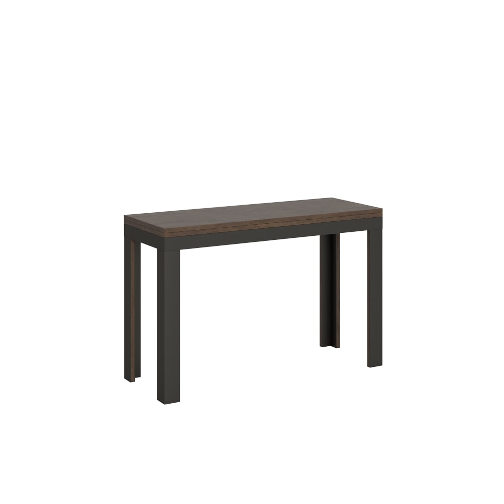 wohnli-moebel-suche-Ausziehtisch-120200x4590-cm-in-Holzoptik-Nussbaumbraun-Eisen Wohnli Möbelsuche - Ausziehtisch 120/200x45/90 cm in Holzoptik Nussbaumbraun
