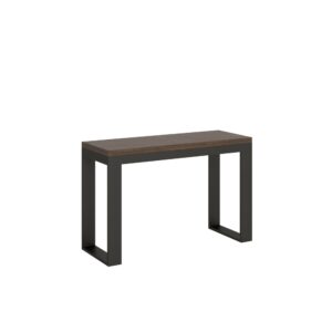 wohnli-moebel-suche-Ausziehtisch-120200x4590-cm-in-Holzoptik-Nussbaumbraun-Eisen Wohnli Möbelsuche - Ausziehtisch 120/200x45/90 cm in Holzoptik Nussbaumbraun