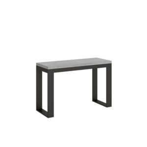 wohnli-moebel-suche-Ausziehtisch-120200x4590-cm-in-Holzoptik-Zementgrau-Eisen Wohnli Möbelsuche - Ausziehtisch 120/200x45/90 cm in Holzoptik Zementgrau
