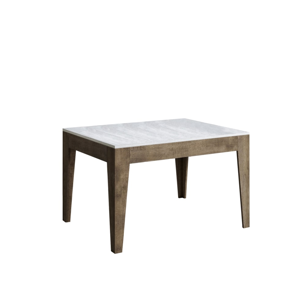 Wohnli Möbelsuche - Ausziehtisch 90x120/180 cm in Holzoptik Esche weiß/Nussbaumbraun