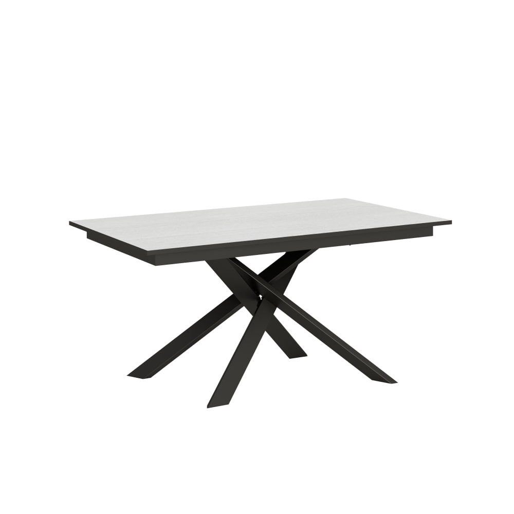 Wohnli Möbelsuche - Ausziehtisch 90x160/220cm in Holzoptik Esche weiß/Grau