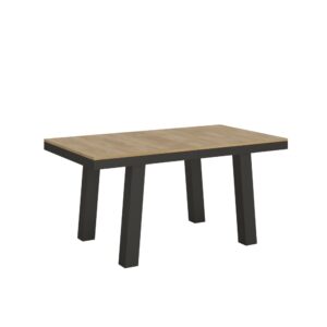 wohnli-moebel-suche-Ausziehtisch-90x160264-cm-in-Holzoptik-Eiche-Natur-Eisen Wohnli Möbelsuche - Ausziehtisch 90x160/264 cm in Holzoptik Eiche Natur
