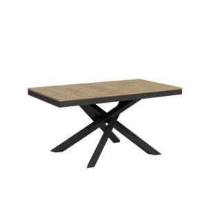 wohnli-moebel-suche-Ausziehtisch-90x160420-cm-in-Holzoptik-Eiche-Natur-Eisen Wohnli Möbelsuche - Ausziehtisch 90x160/420 cm in Holzoptik Eiche Natur