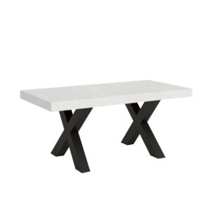 wohnli-moebel-suche-Ausziehtisch-90x180440-cm-in-Holzoptik-Esche-weiss-Eisen Wohnli Möbelsuche - Ausziehtisch 90x180/440 cm in Holzoptik Esche weiß