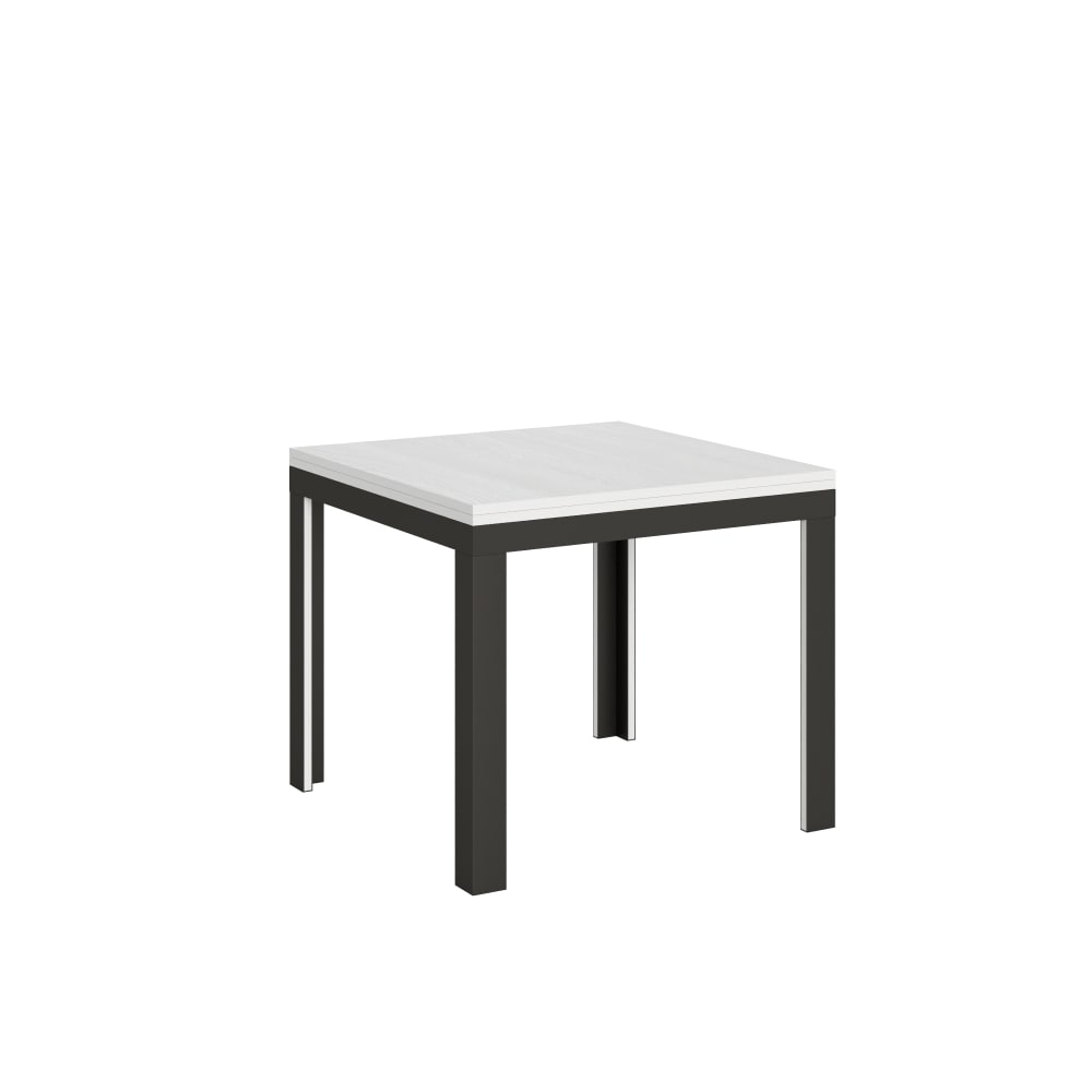 Wohnli Möbelsuche - Ausziehtisch 90x90/180 cm in Holzoptik Esche weiß