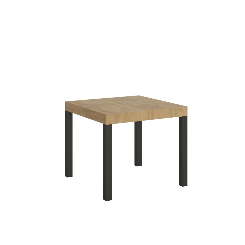wohnli-moebel-suche-Ausziehtisch-90x90246-cm-in-Holzoptik-Eiche-Natur-Eisen Wohnli Möbelsuche - Ausziehtisch 90x90/246 cm in Holzoptik Eiche Natur