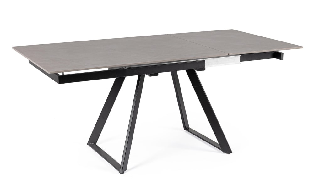 Wohnli Möbelsuche - Ausziehtisch mit Steingutplatte 120/180x90 schwarz/grau