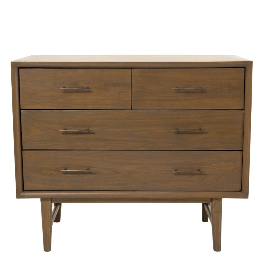 Wohnli Möbelsuche - BKommode mit 4 Schubladen aus Mindi-Holz