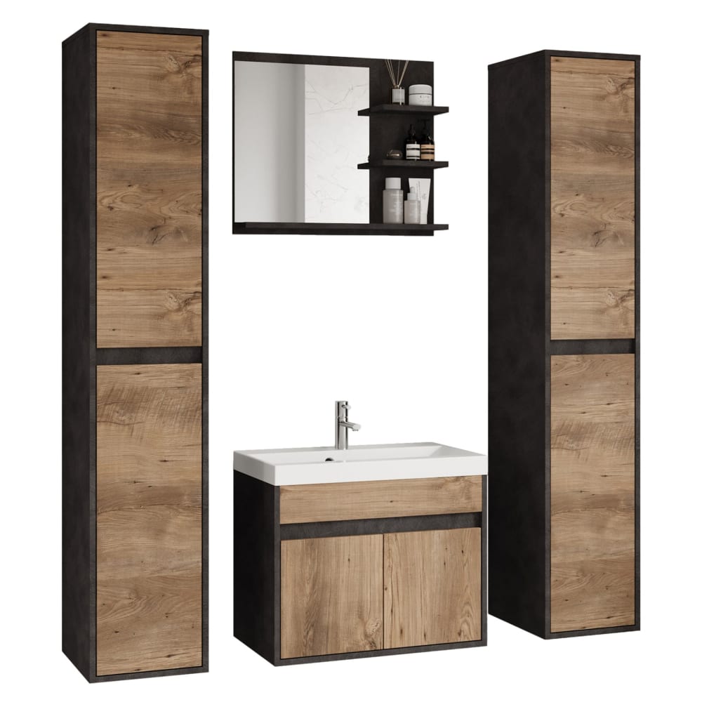 wohnli-moebel-suche-Badezimmermoebel-Set-XL-Waschtischunterschrank-Matera-Kastanie Wohnli Möbelsuche - Badezimmermöbel-Set XL