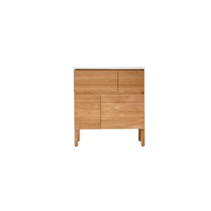 Wohnli Möbelsuche - Badezimmermöbel aus massiver Eiche und Keramik 80 cm