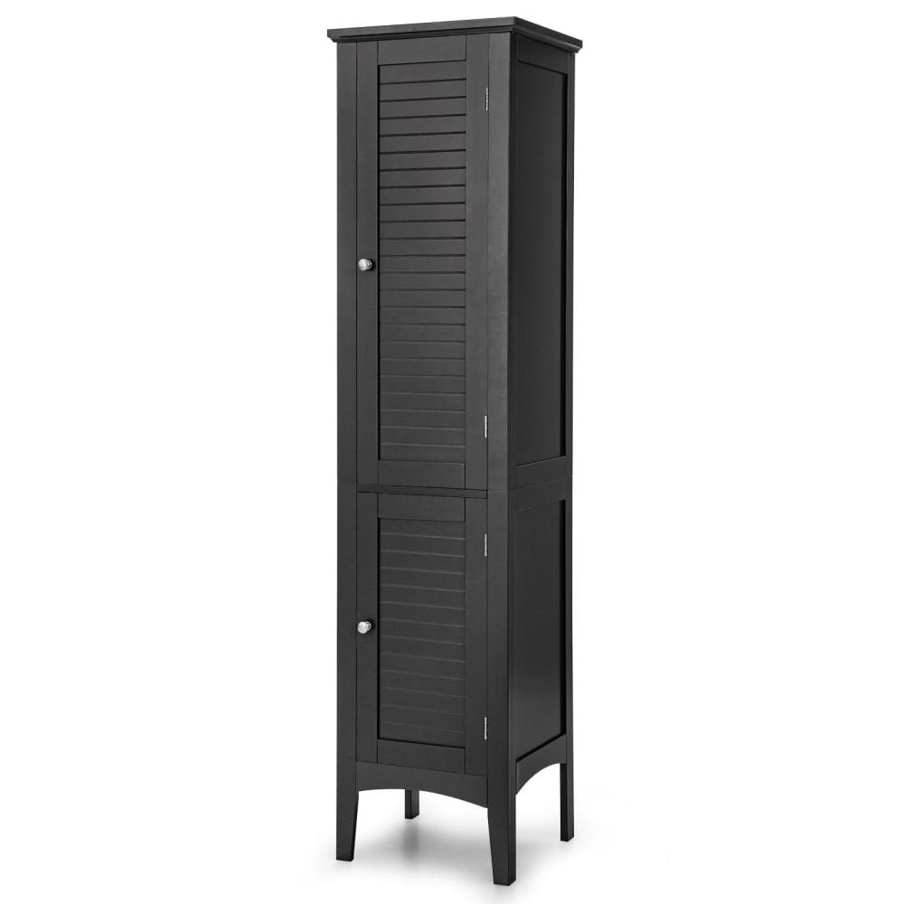 wohnli-moebel-suche-Badezimmerschrank-hoch-MDF-37-x-37-x-160-cm-Schwarz Wohnli Möbelsuche - Badezimmerschrank hoch MDF 37 x 37 x 160 cm