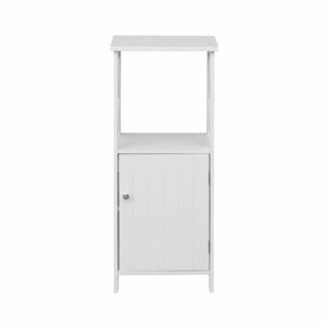 Wohnli Möbelsuche - Badezimmerschrank mit 1 Tür und 1 Regal aus weißem Holz