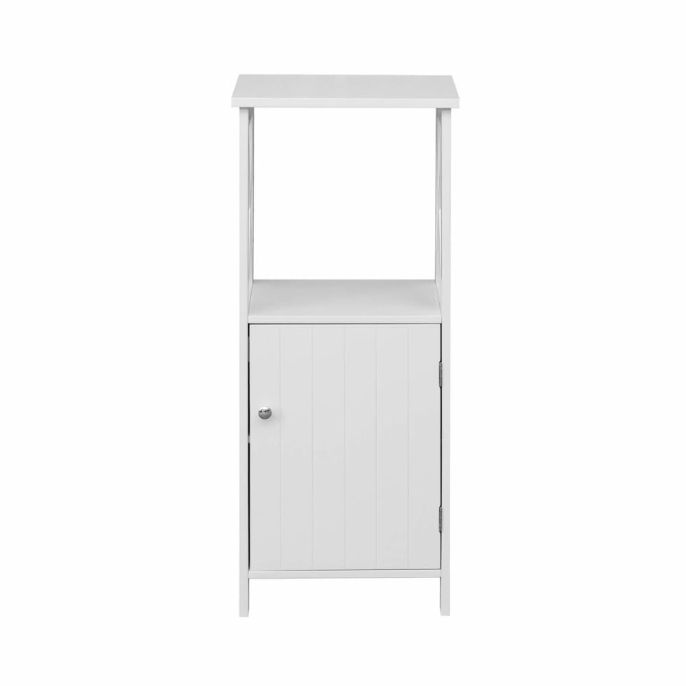 Wohnli Möbelsuche - Badezimmerschrank mit 1 Tür und 1 Regal aus weißem Holz