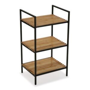 wohnli-moebel-suche-Badezimmerschrank-mit-3-Regalboeden-aus-Bambus-und-Metall-schwarz Wohnli Möbelsuche - Badezimmerschrank mit 3 Regalböden aus Bambus und Metall