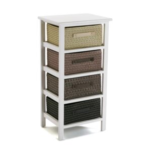 Wohnli Möbelsuche - Badezimmerschrank mit 4 Schubladen aus Holz und Polyester