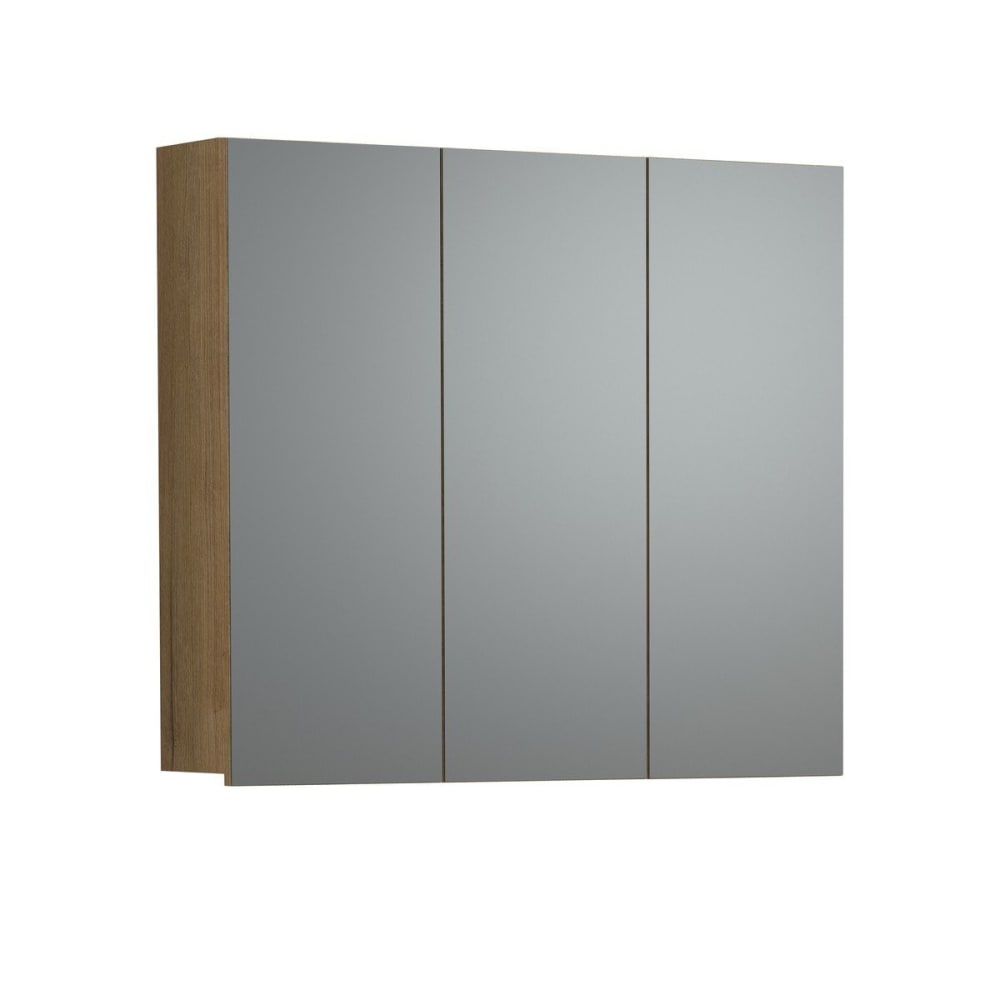 wohnli-moebel-suche-Badezimmerschrank-mit-Spiegel-und-3-Tueren-L90-cm-Dekor-Eiche Wohnli Möbelsuche - Badezimmerschrank mit Spiegel und 3 Türen L90 cm - Dekor Eiche
