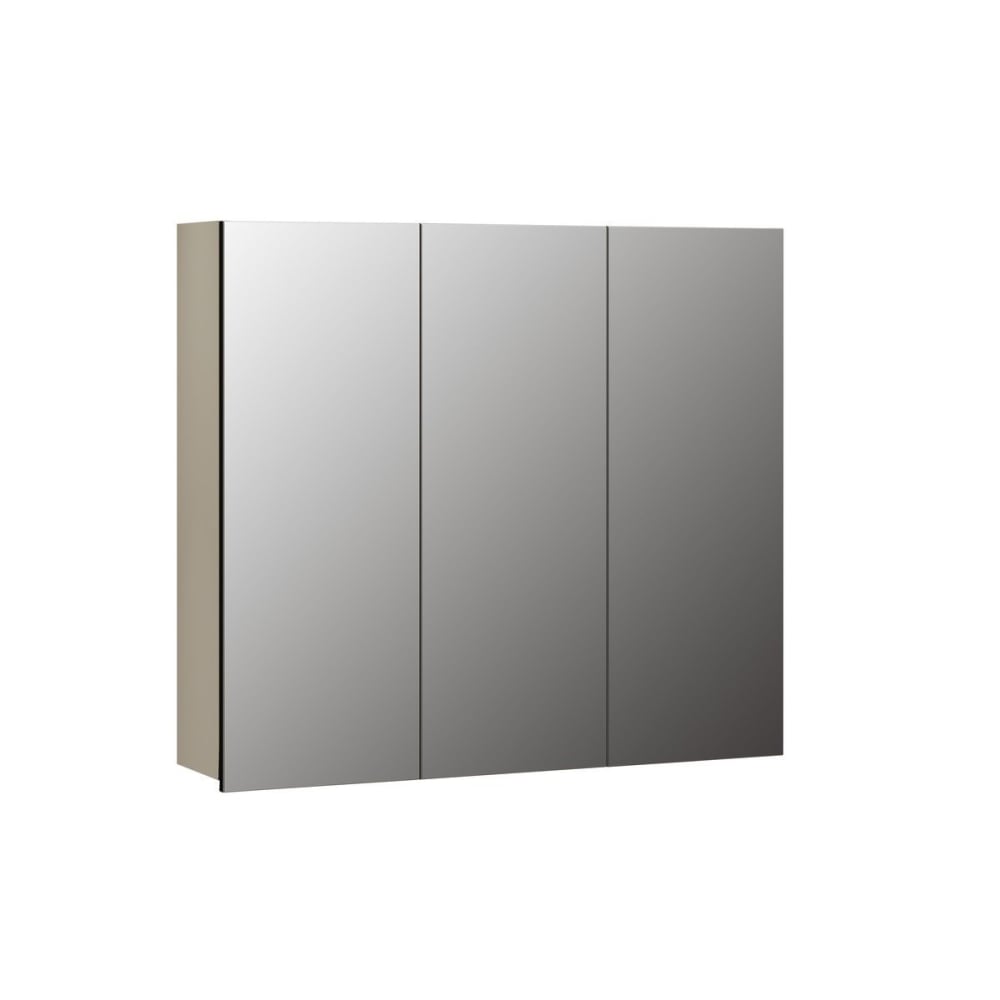 wohnli-moebel-suche-Badezimmerschrank-mit-Spiegel-und-3-Tueren-L90-cm-Grau Wohnli Möbelsuche - Badezimmerschrank mit Spiegel und 3 Türen L90 cm - Grau