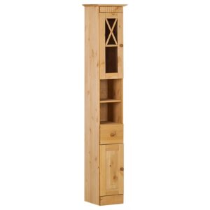 Wohnli Möbelsuche - Badhochschrank mit 2 Türen 1 Schublade aus Kiefer
