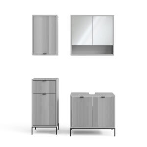 wohnli-moebel-suche-Badmoebel-Set-4-Teile-Grau-70-x-63cm Wohnli Möbelsuche - Badmöbel Set 4 Teile