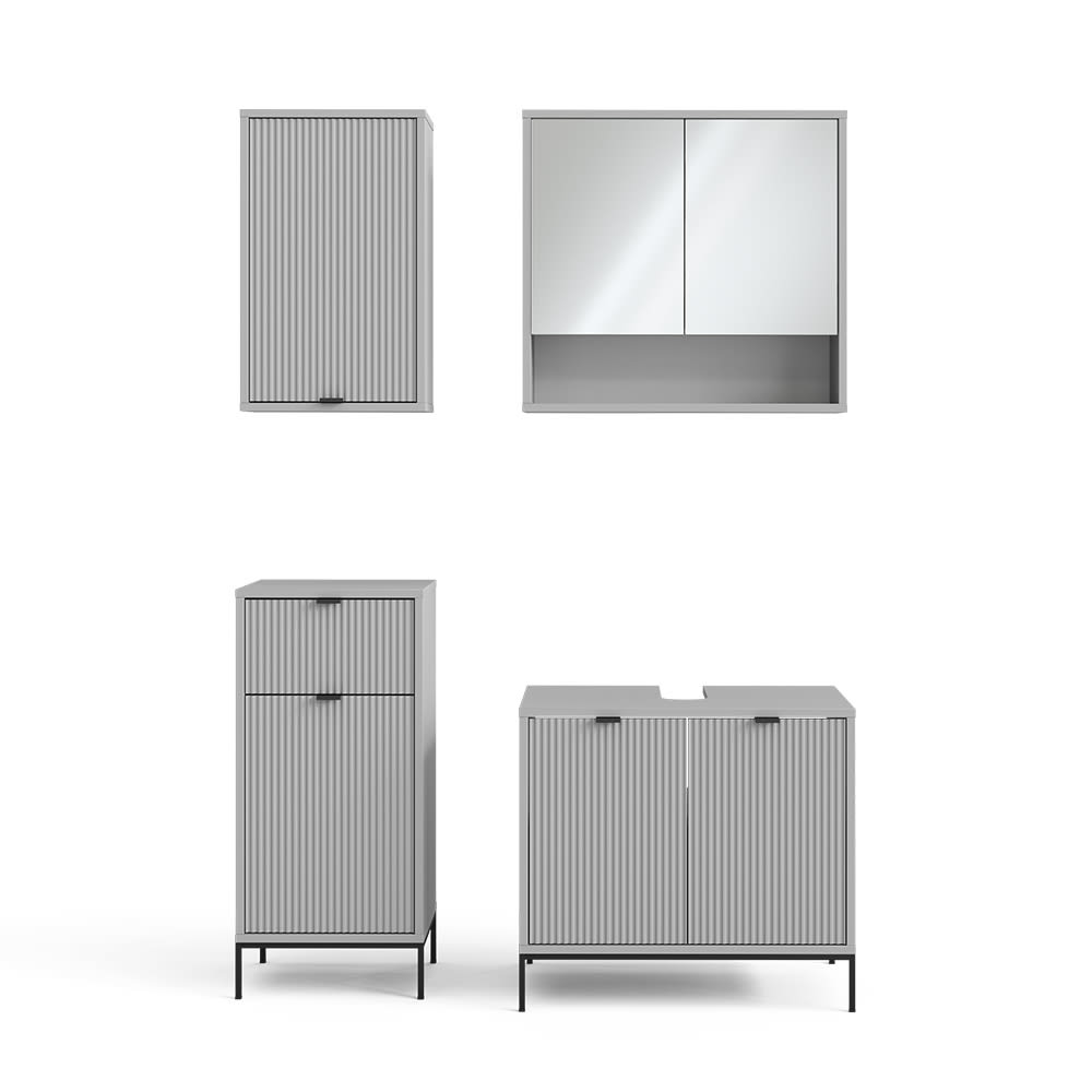 wohnli-moebel-suche-Badmoebel-Set-4-Teile-Grau-70-x-63cm Wohnli Möbelsuche - Badmöbel Set 4 Teile