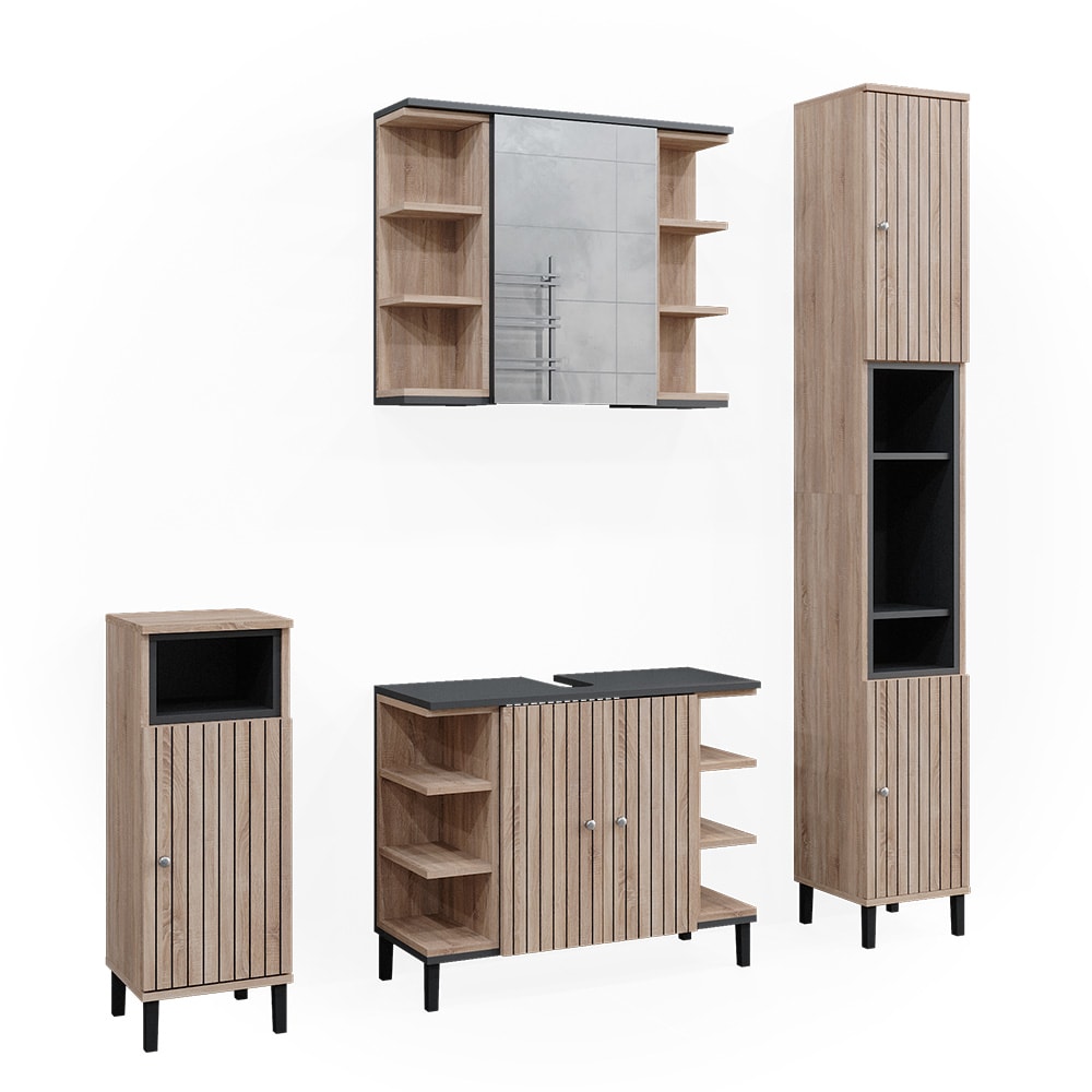 wohnli-moebel-suche-Badmoebel-Set-4-Teile-Sonoma-79-x-64cm Wohnli Möbelsuche - Badmöbel Set 4 Teile