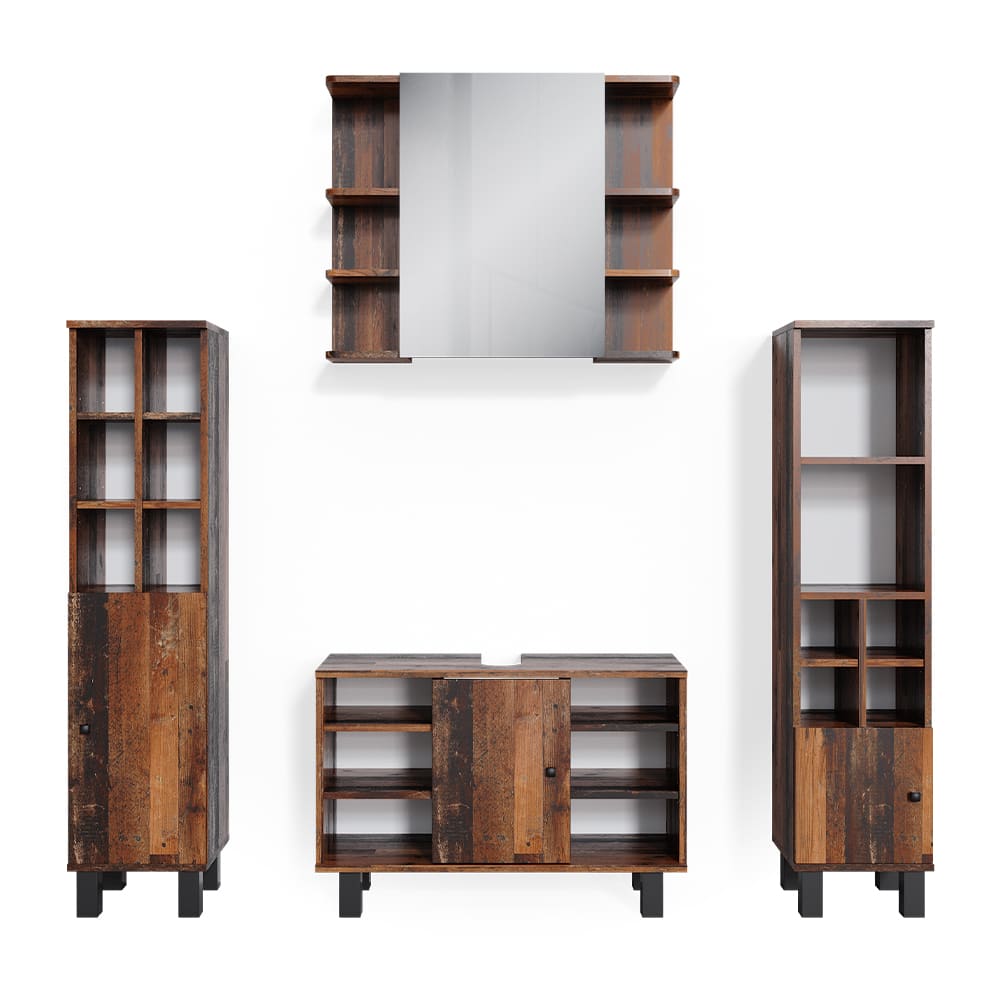 wohnli-moebel-suche-Badmoebel-Set-4-Teile-mit-Midischraenke-Eiche-rustikal-60-x-54cm Wohnli Möbelsuche - Badmöbel Set 4 Teile
