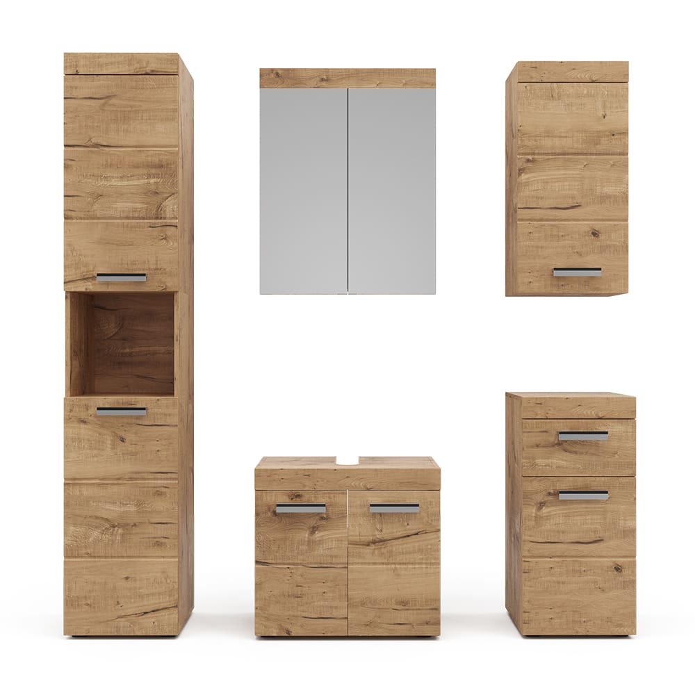 wohnli-moebel-suche-Badmoebel-Set-5-Teile-Eiche-Wotan-60-x-190cm Wohnli Möbelsuche - Badmöbel Set 5 Teile