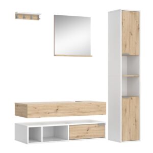 wohnli-moebel-suche-Badmoebel-Set-5-Teile-Weiss-100-x-20cm Wohnli Möbelsuche - Badmöbel-Set 5 Teile