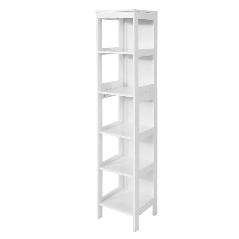 wohnli-moebel-suche-Badregal-mit-5-Ablagen-MDF-Weiss Wohnli Möbelsuche - Badregal mit 5 Ablagen MDF Weiß