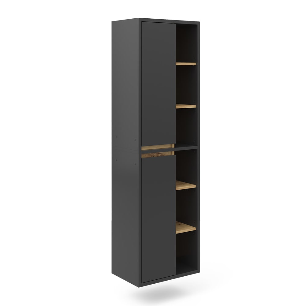 wohnli-moebel-suche-Badschrank-mit-Tueren-und-offenen-Faechern-Anthrazit-50-x-170cm Wohnli Möbelsuche - Badschrank mit Türen