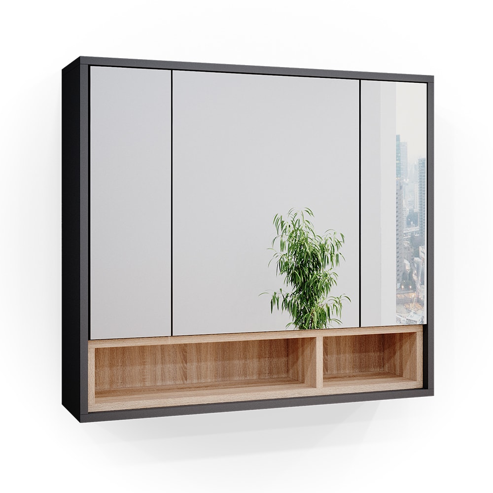 wohnli-moebel-suche-Badspiegelschrank-Anthrazit-80-x-72cm Wohnli Möbelsuche - Badspiegelschrank
