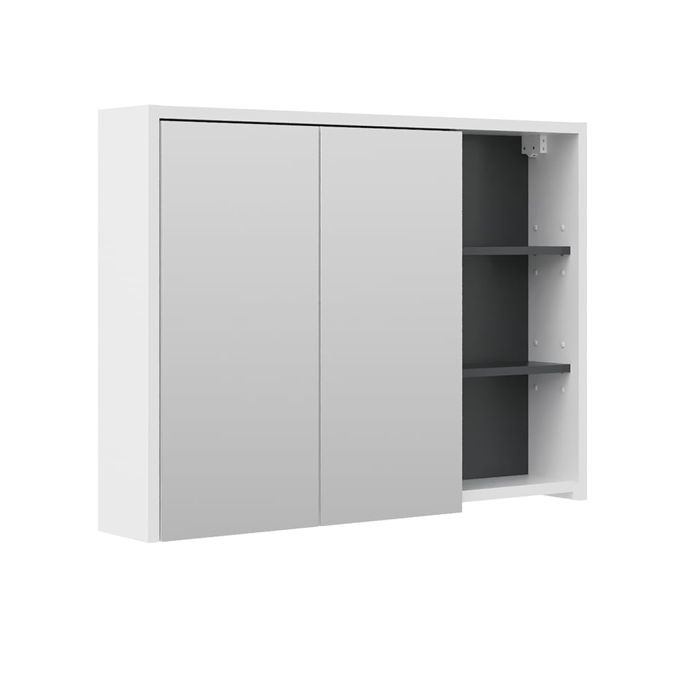 wohnli-moebel-suche-Badspiegelschrank-WeissAnthrazit-100-x-75cm Wohnli Möbelsuche - Badspiegelschrank