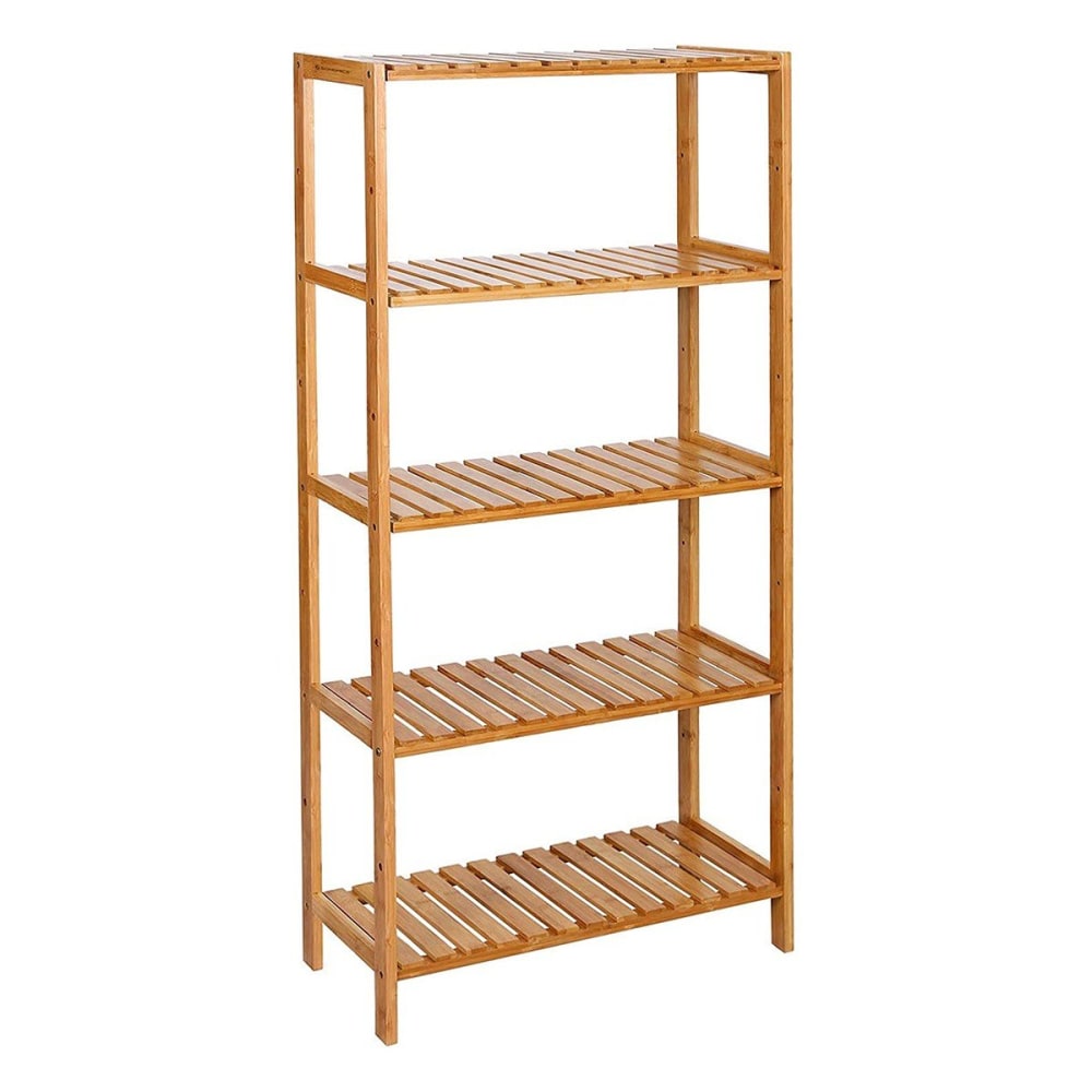 wohnli-moebel-suche-Bambus-Regal-mit-5-Hoehenverstellbaren-Regalebenen-L60-cm-Braun Wohnli Möbelsuche - Bambus Regal
