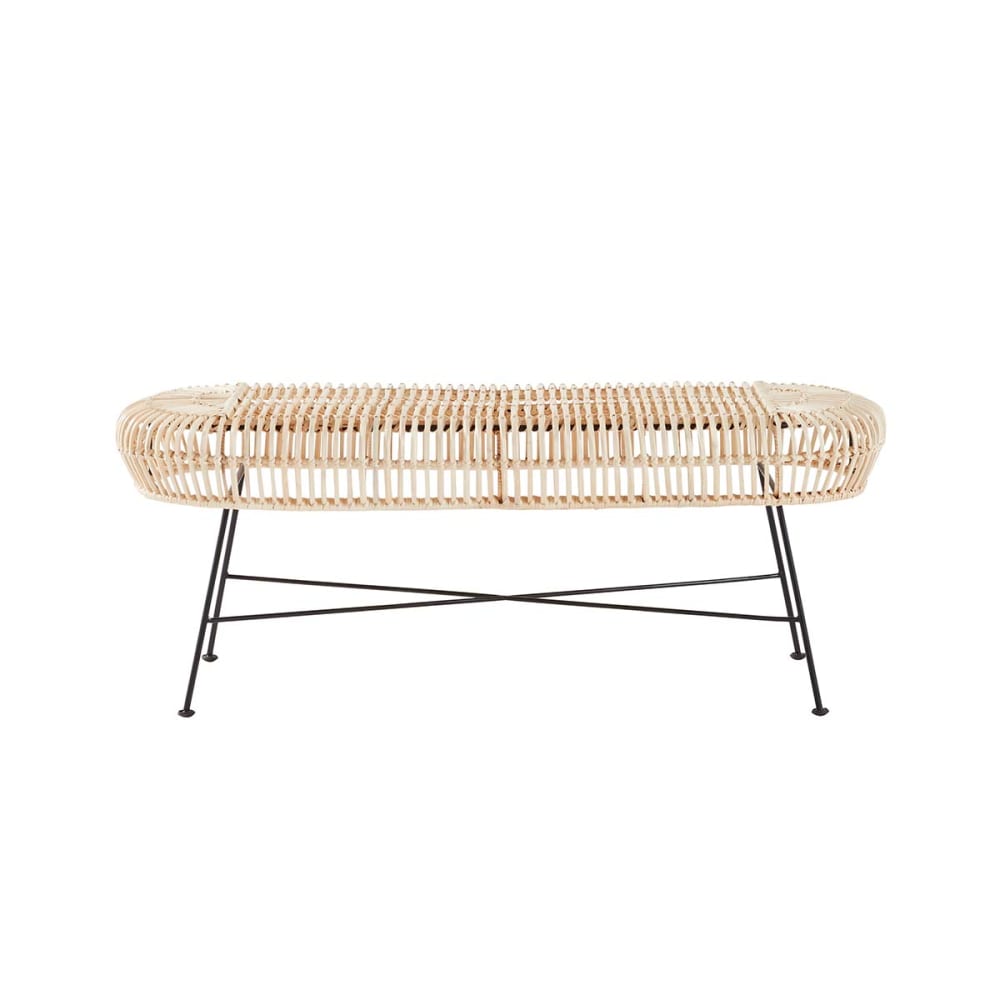 wohnli-moebel-suche-Bank-aus-Rattan-und-Metall Wohnli Möbelsuche - Bank aus Rattan und Metall